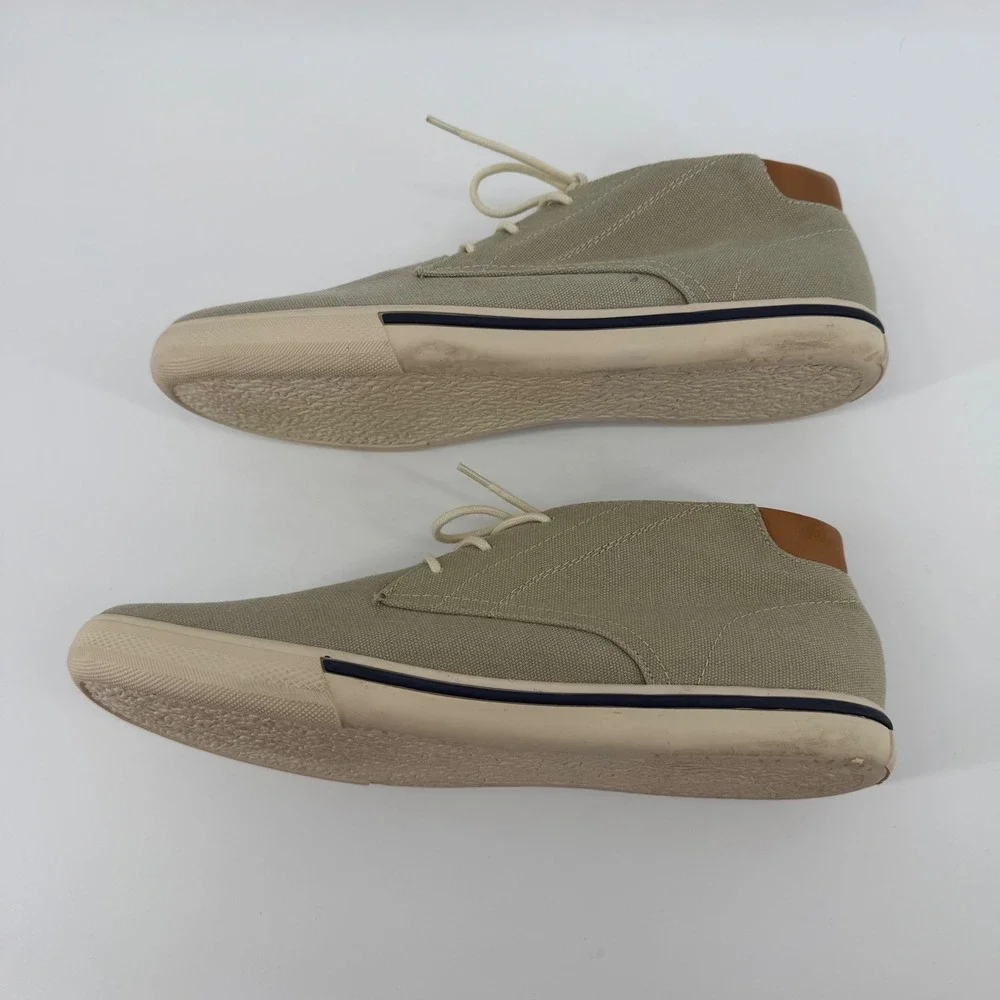 Tommy Bahama Chukka Men 11 Khaki Calderon TB7S00060 Canvas Leather Mid Top Boot